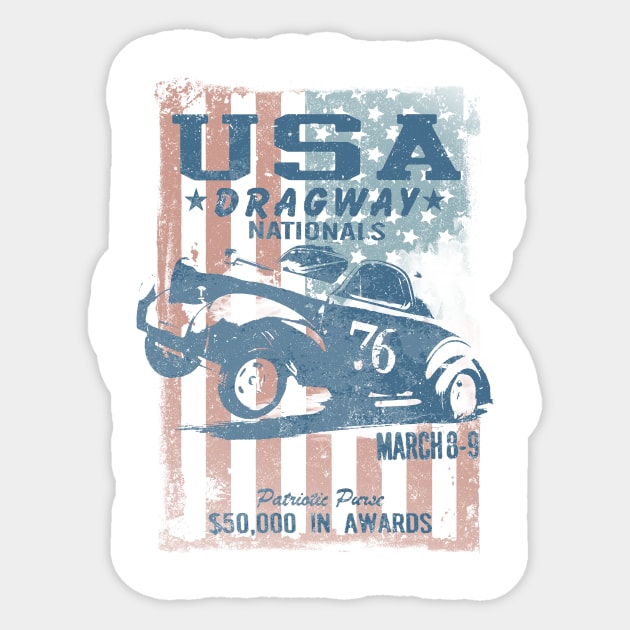 USA Dragway Sticker by teepublickalt69